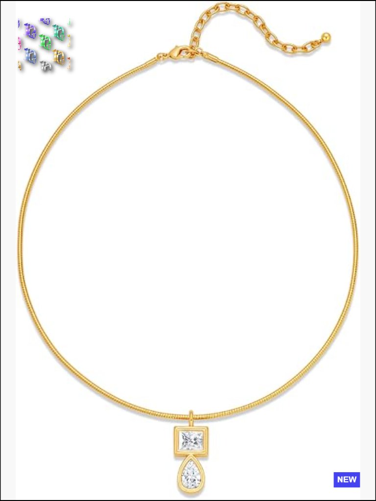 Geometric Cz Stone Choker Necklace Dainty Gold Collar Statement Jewelry For